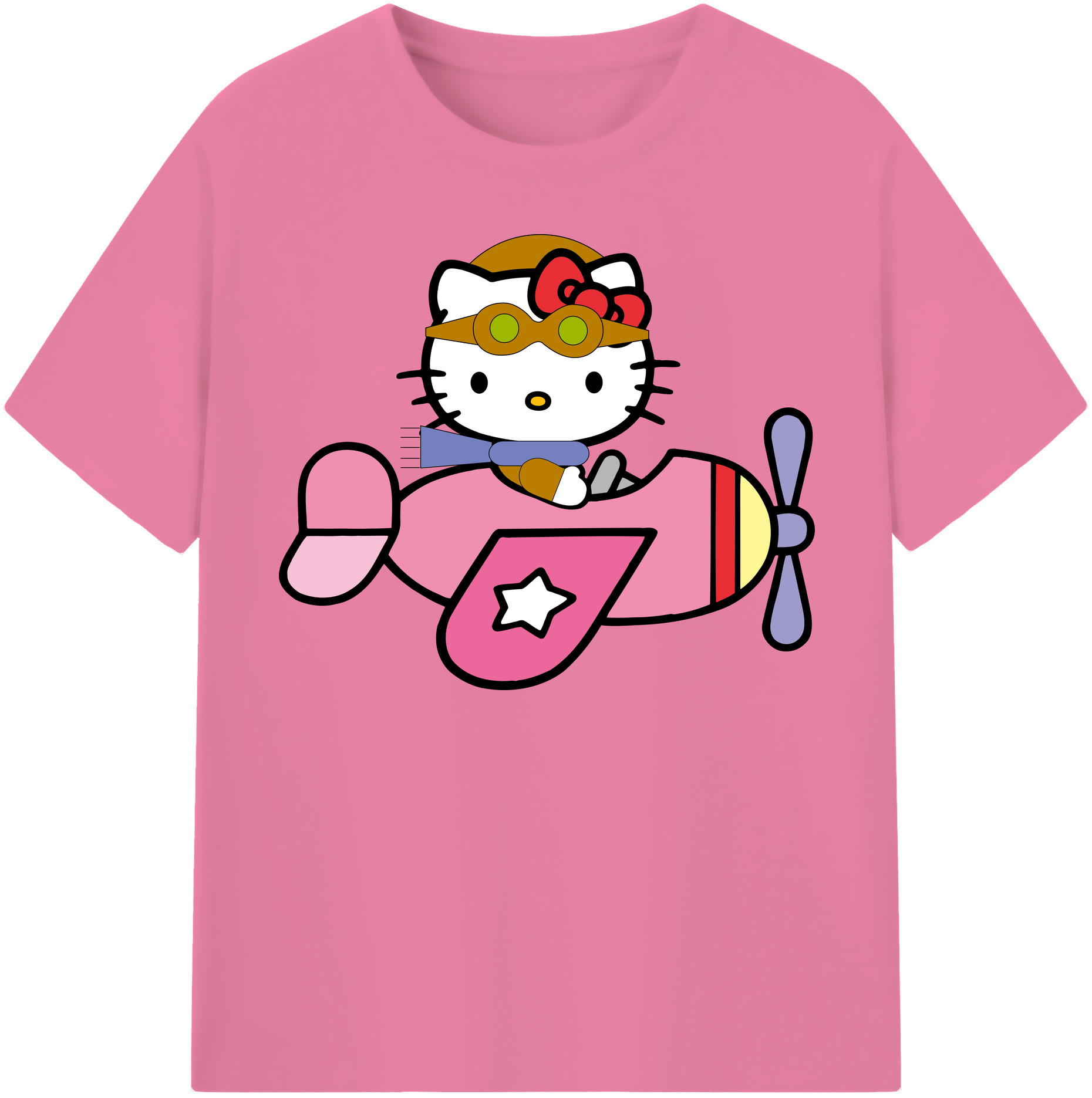 （画像用） Hello Kitty ハローキティ 綿100％半袖Tシャツ（フロントプリント）